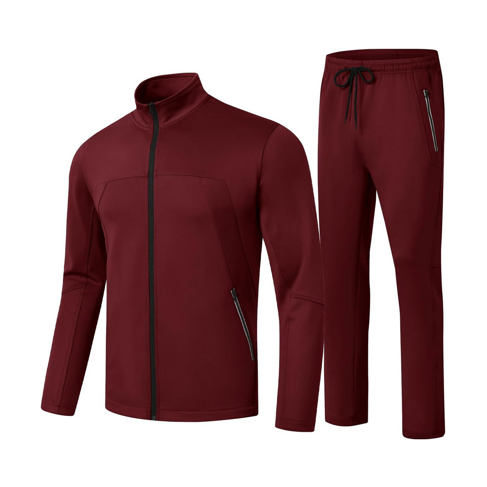 Men Track Suits Sets Long Sleeve Full-zip Sweatsuit