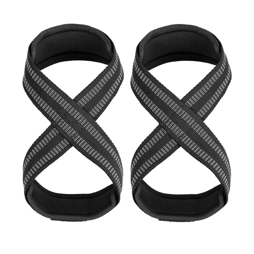 Anti Slip Unisex Cotton Black Weight Lifting Straps