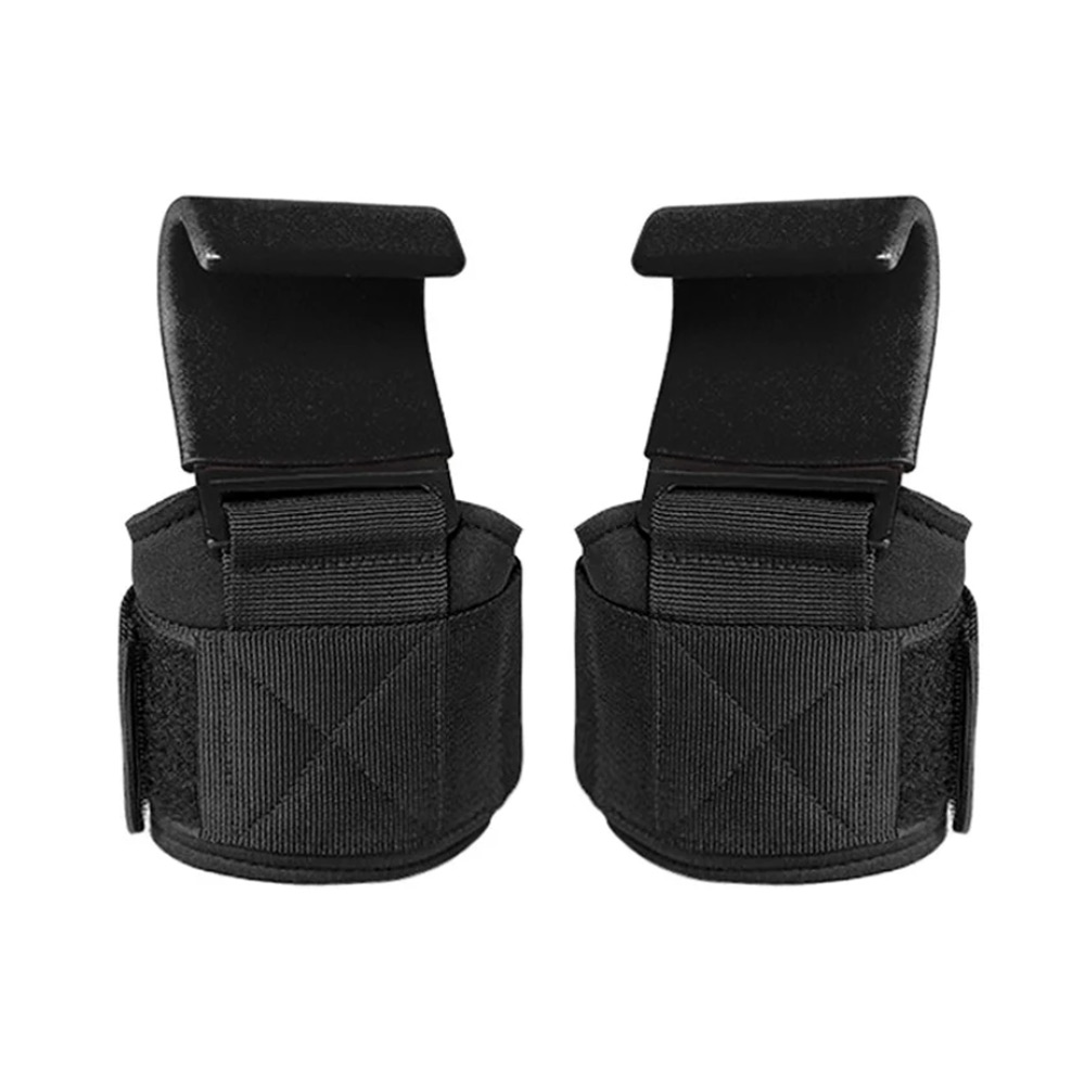 Weight Lifting Hooks Straps Pair, Non-Slip Rubber Coated Grip