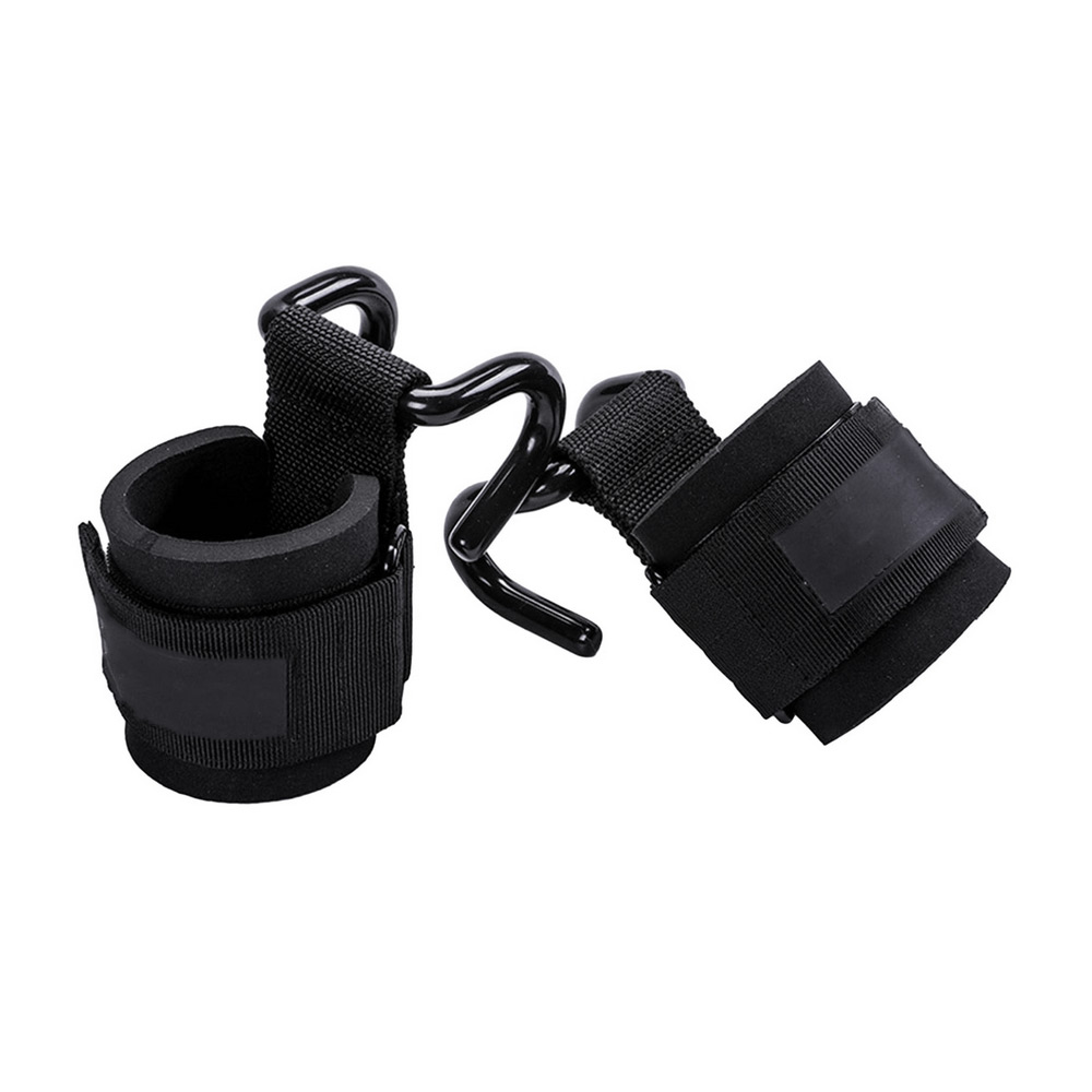 Weight Lifting Hooks Straps Pair, Non-Slip Rubber Coated Grip